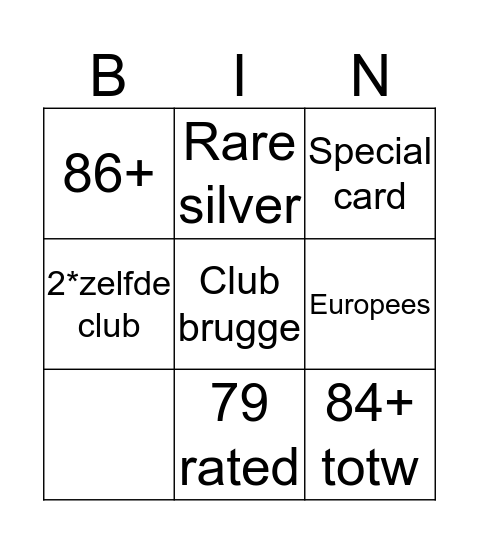 Pacybits Bingo Card