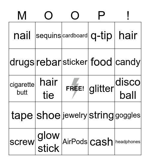 Moop Run Bingo! Bingo Card