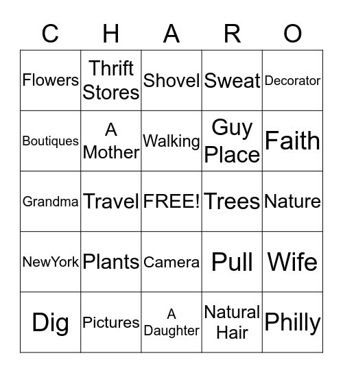 CHARMAINE'S BIRTHDAY BINGO Card