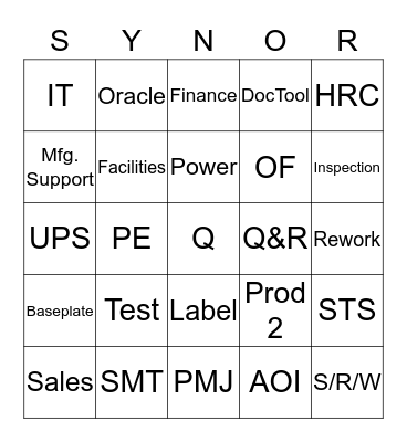 BBQ Bingo! Bingo Card