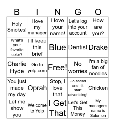 Anomaly Bingo Card