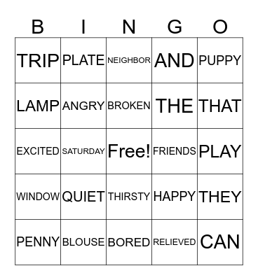 FREE TIME Bingo Card