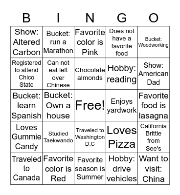 Gator Bingo Card