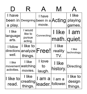 Getting to Know You Bingo Card