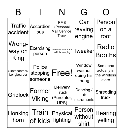 Window Bingo v2 Bingo Card