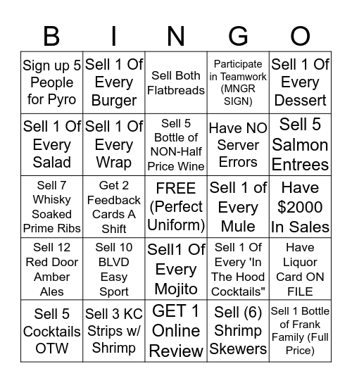 Red Door Weekly Bingo Card (8/20-26) Bingo Card