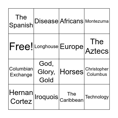 The First Americans Bingo Card