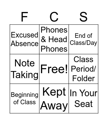 Syllabus BINGO Card