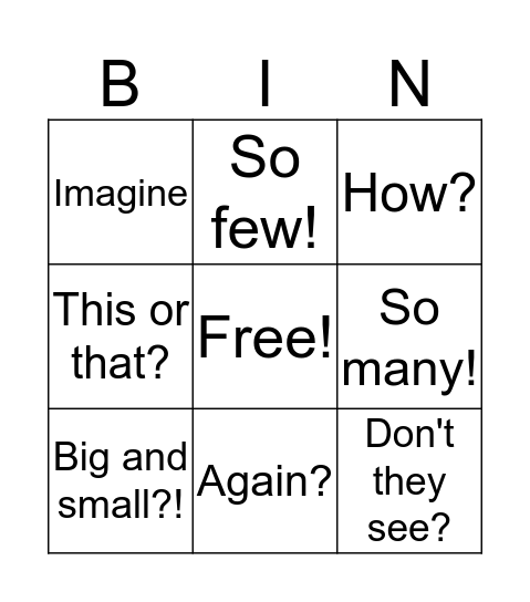 Aliens at THIS Bingo Card