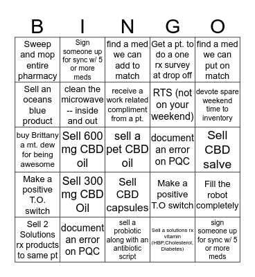 SEPTEMBER TECHNICIAN BINGO! Bingo Card