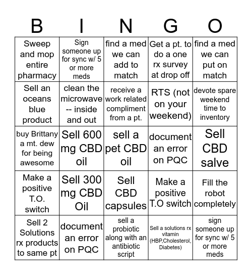 SEPTEMBER TECHNICIAN BINGO! Bingo Card
