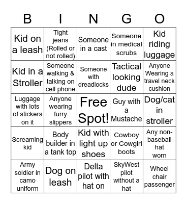 Ready Reserve People Watching Bingo Card
