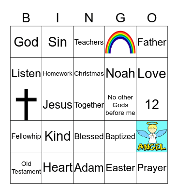 BACK TO SCHOOL BIBLE Bingo Card