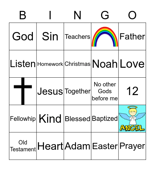 BACK TO SCHOOL BIBLE Bingo Card