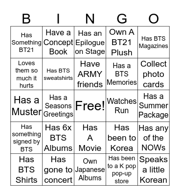 Get To Know Me Bingo Card
