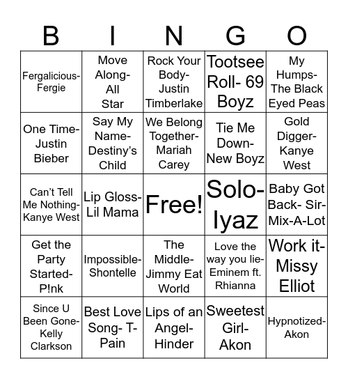 Bulls Nite Out Bingo Card