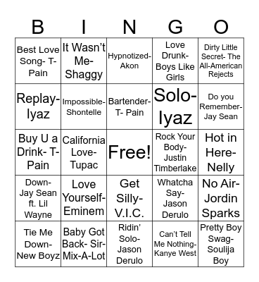 Bulls Nite Out Bingo Card