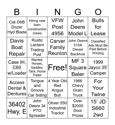 Magazine Hunt Round 2 Bingo Card