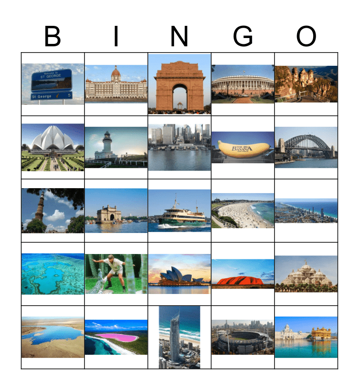 Famous Landmarks Bingo Card