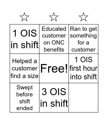 Fitting Room Bingo Card