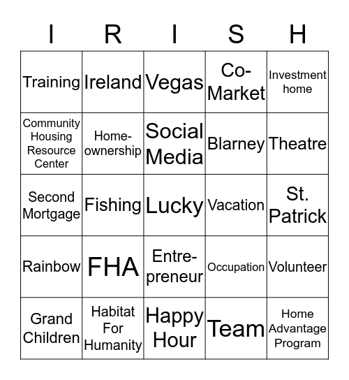 Summit Mortgage EVBA Bingo Card