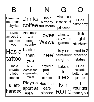 Find someone who... Bingo Card