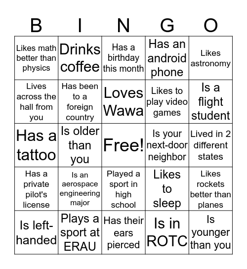 Find someone who... Bingo Card