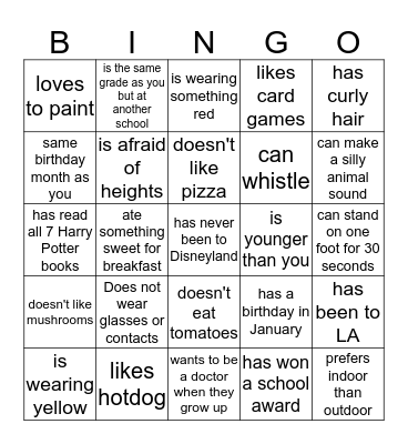 Find Someone Who... Bingo Card