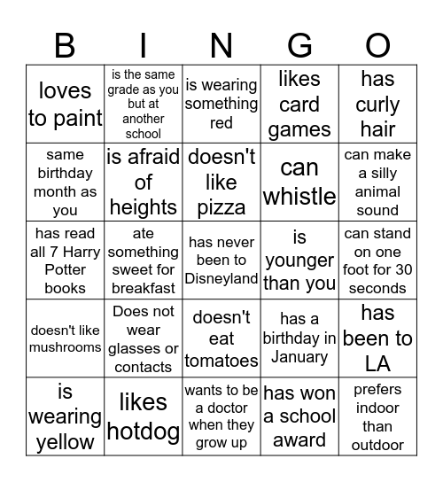 Find Someone Who... Bingo Card
