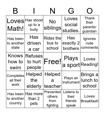 Someone Who... Bingo Card
