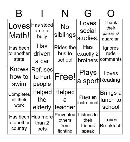 Someone Who... Bingo Card