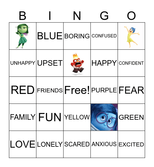 INSIDE OUT Bingo Card