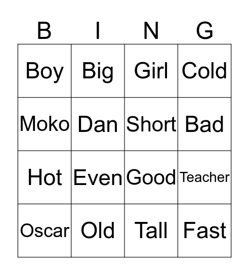 Bingo Card