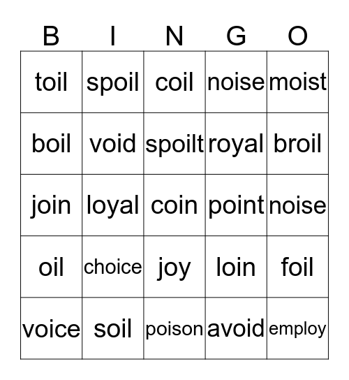 oi Bingo Card