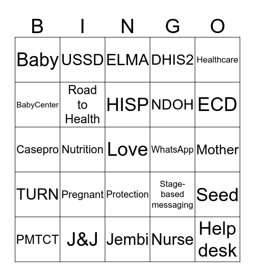 MomConnect Bingo Card