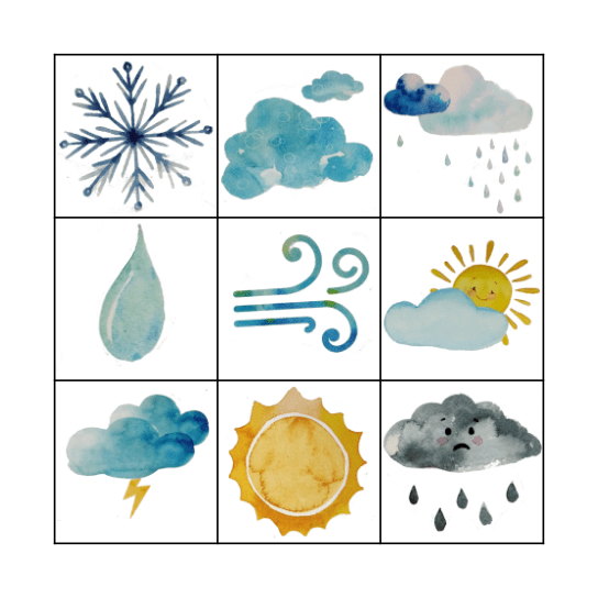 Weather bingo Card