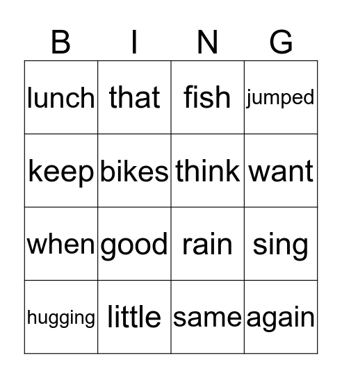 January 6-10 Bingo Card