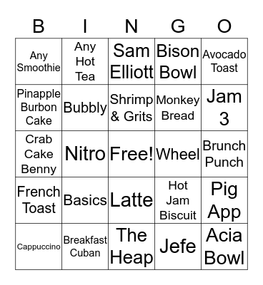 Jam Squad Bingo Card