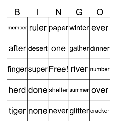 Level 2 Lesson 31 Bingo Card