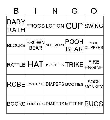 BABY GIFT BINGOB Bingo Card