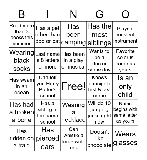 Table Kick-Off Bingo!! Bingo Card