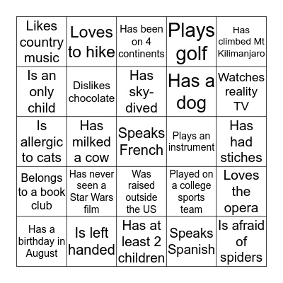 BINGO Card