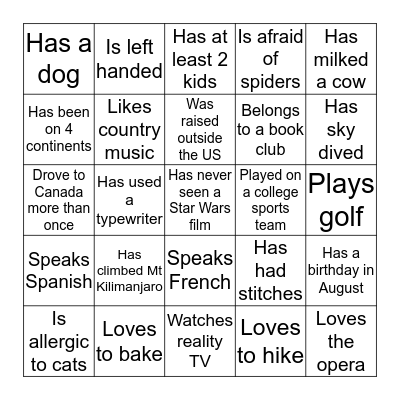 BINGO Card