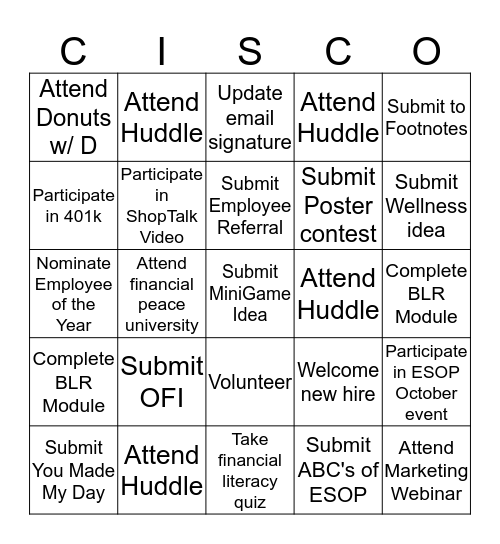 GGOB Bingo Card