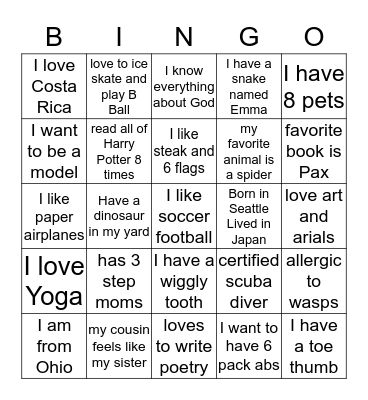 Eagle Pirates Bingo Card