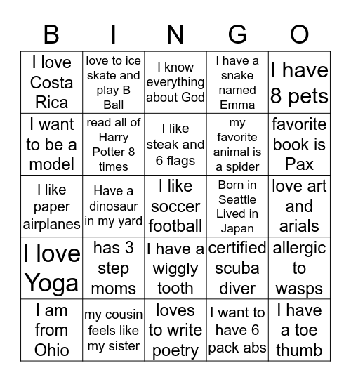 Eagle Pirates Bingo Card