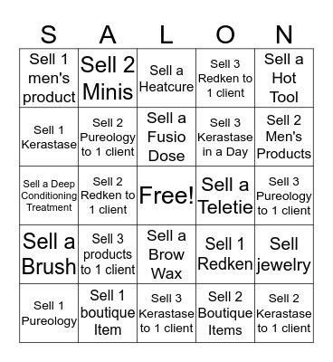 Downtown Salon Bingo Bash!! Bingo Card