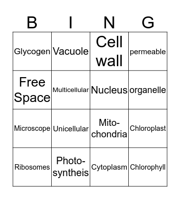 CELL BINGO Card