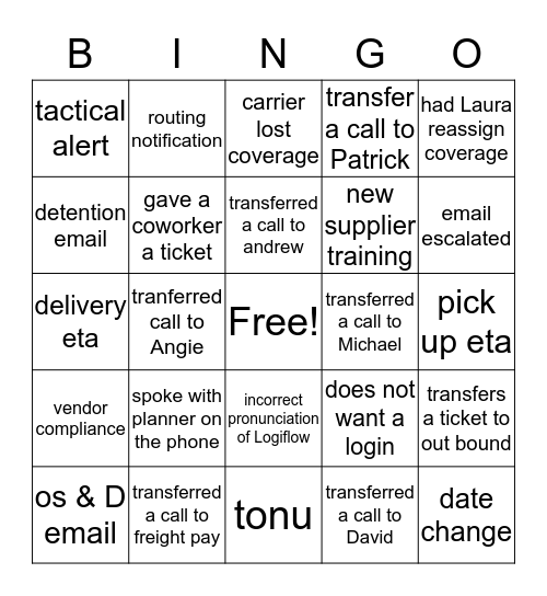 Logiflow Bingo Card