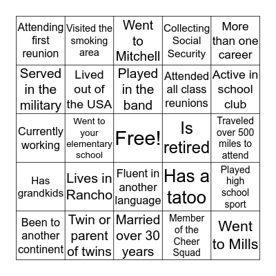 Find Someone Who Bingo Card